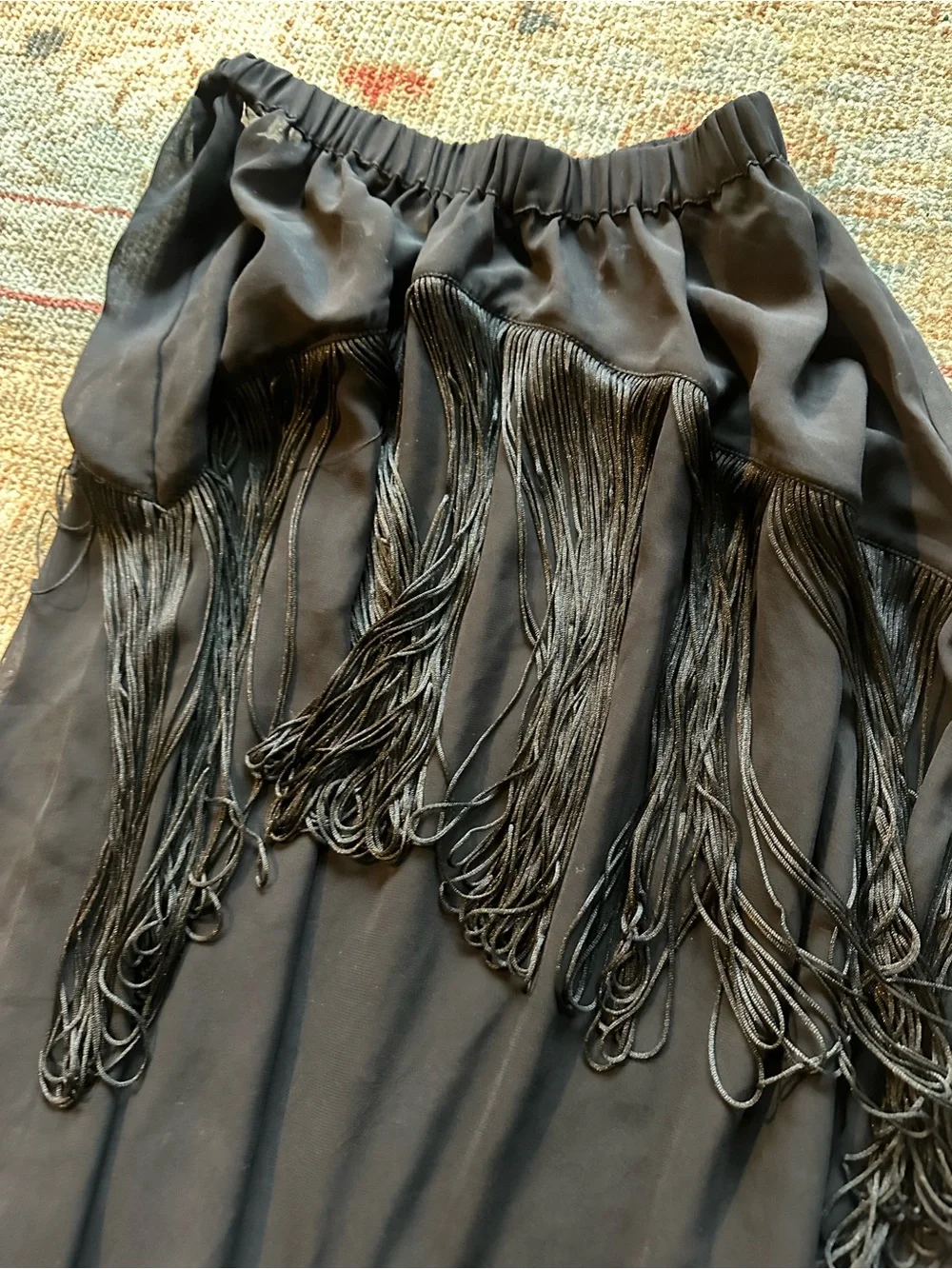 ASOS Black Elastic Waist Skirt with Satin Lining - Picture 4 of 5
